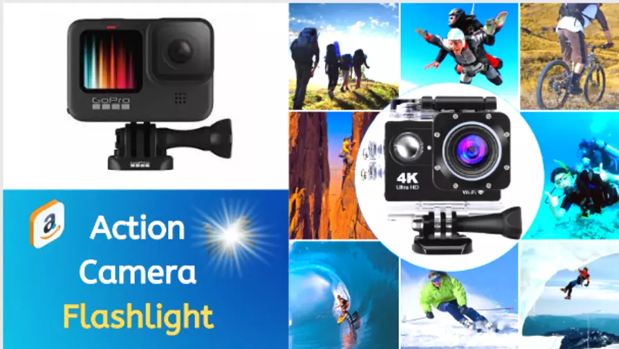 Action Camera Flashlight, Gopro Flashlight, Amazon Action Camera Flashlight