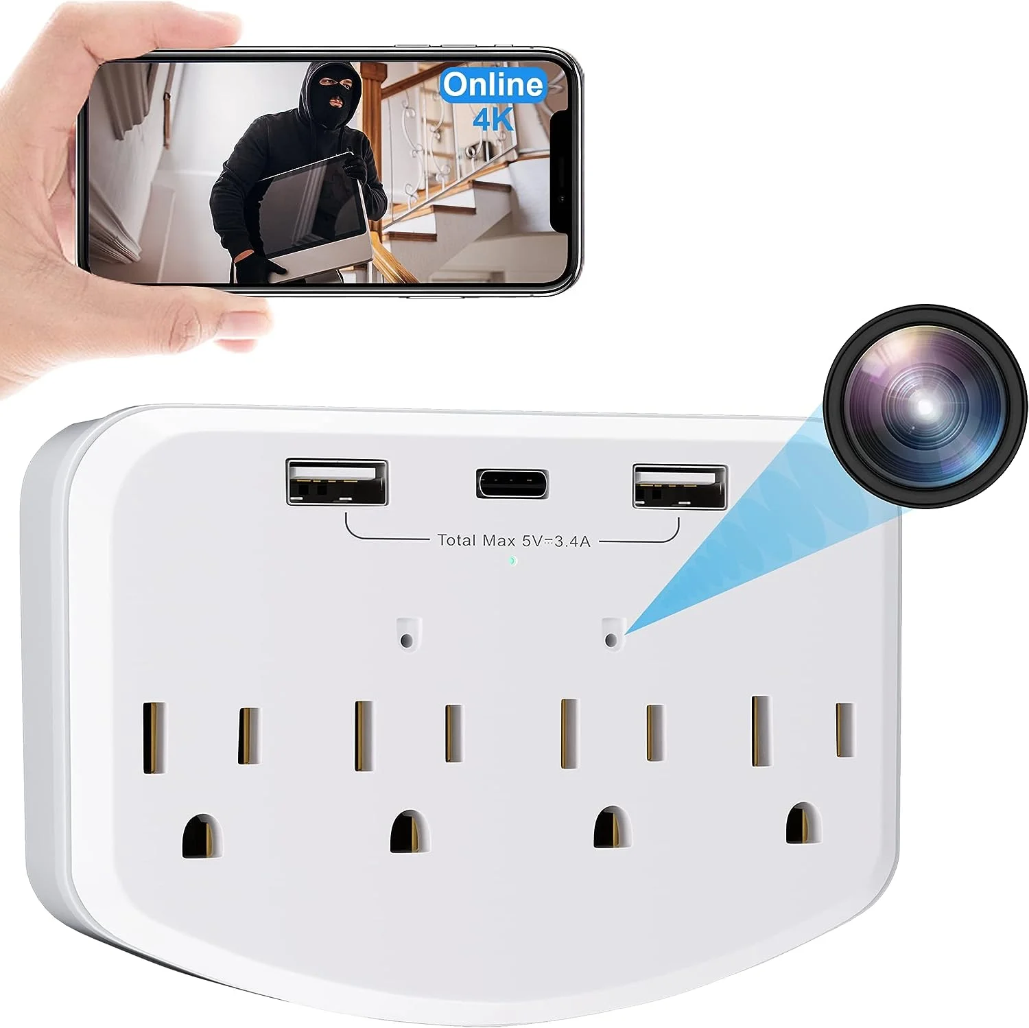 Buedarate Hidden Camera Wall Charger