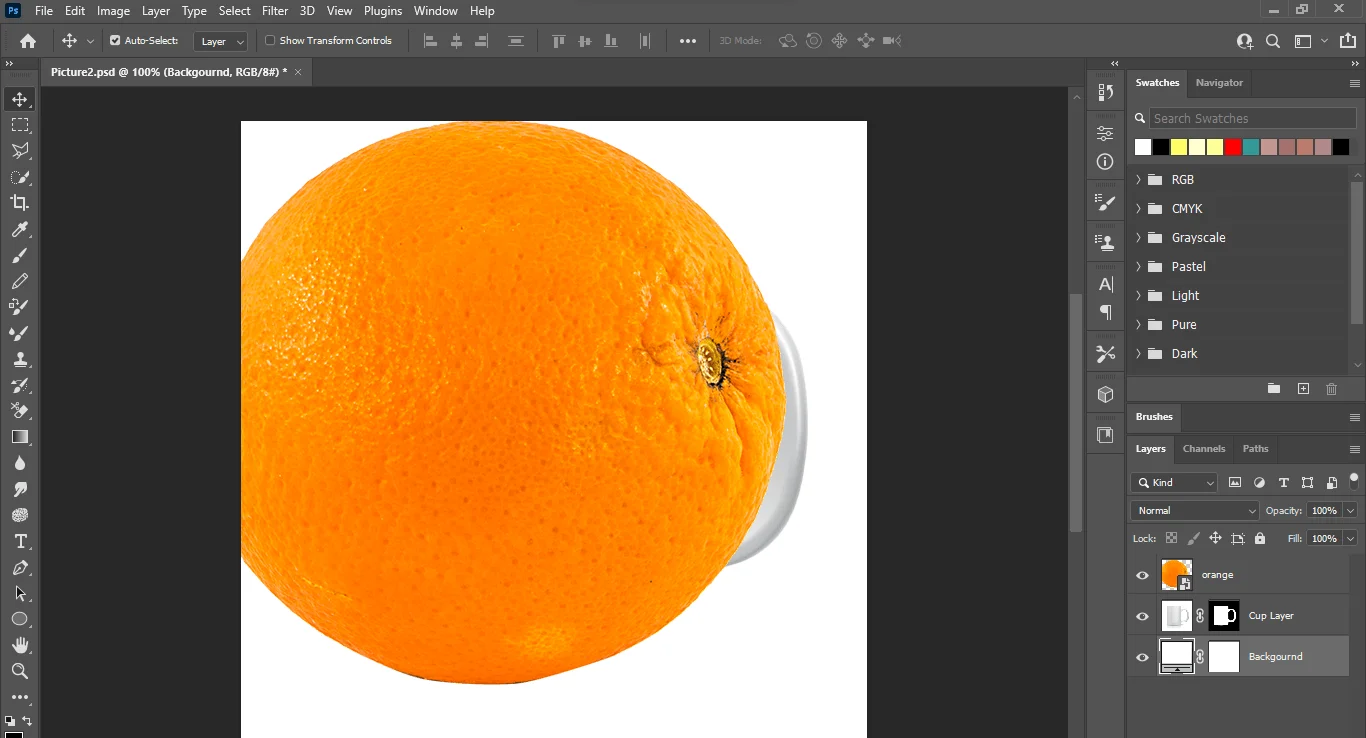 white color for orange photo manipulation