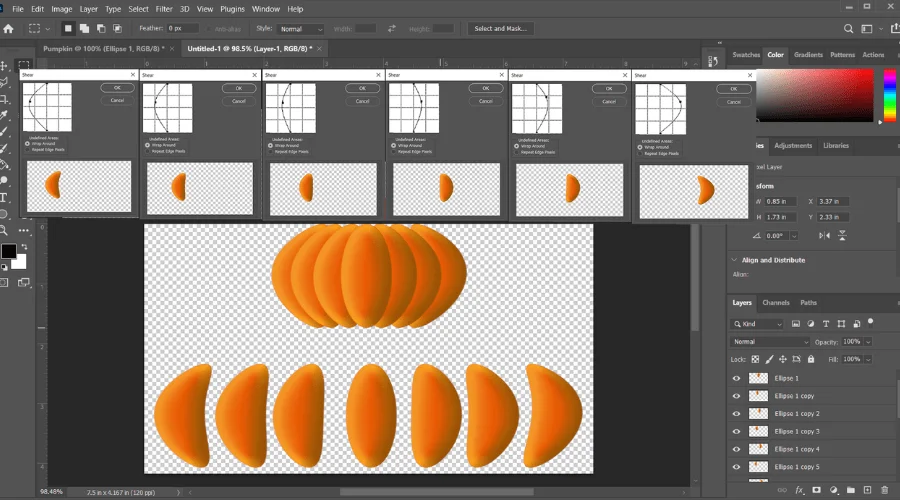 Arrange after Skew with Shear Tool