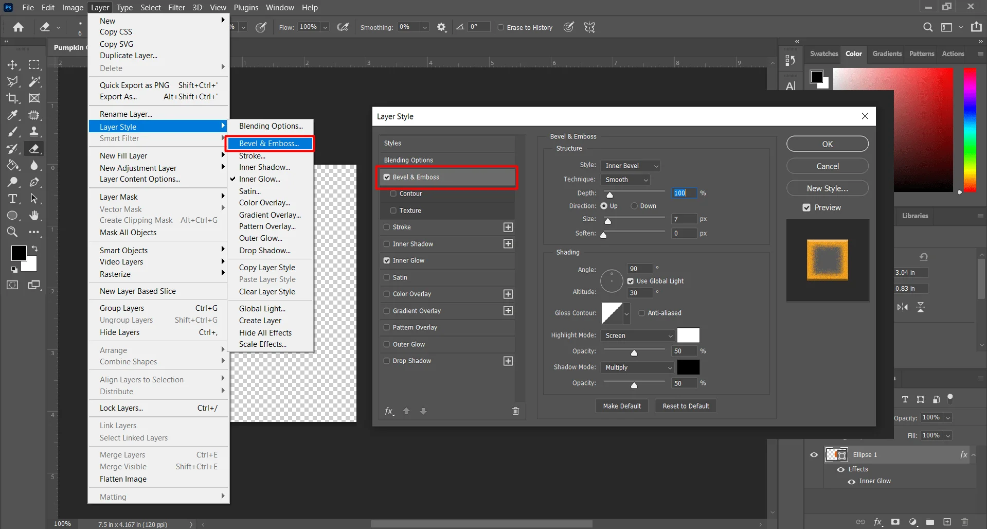 Open Bevel an Emboss Option