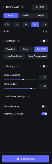 Gigapixel AI Setting