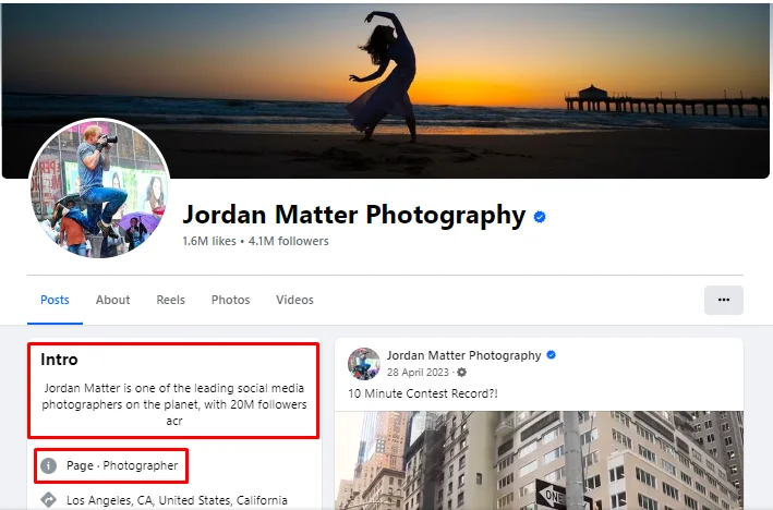 Photographer Bio for Facebook with Examples
