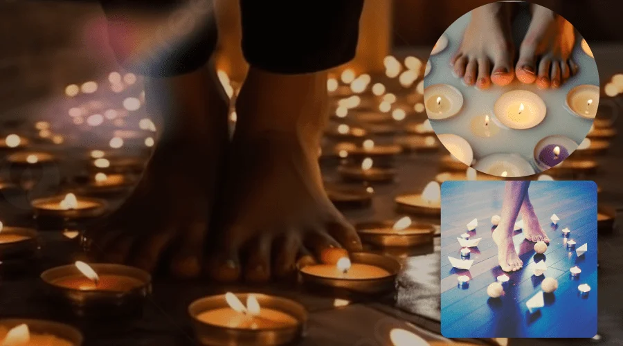 Feet Surrounded by Candle