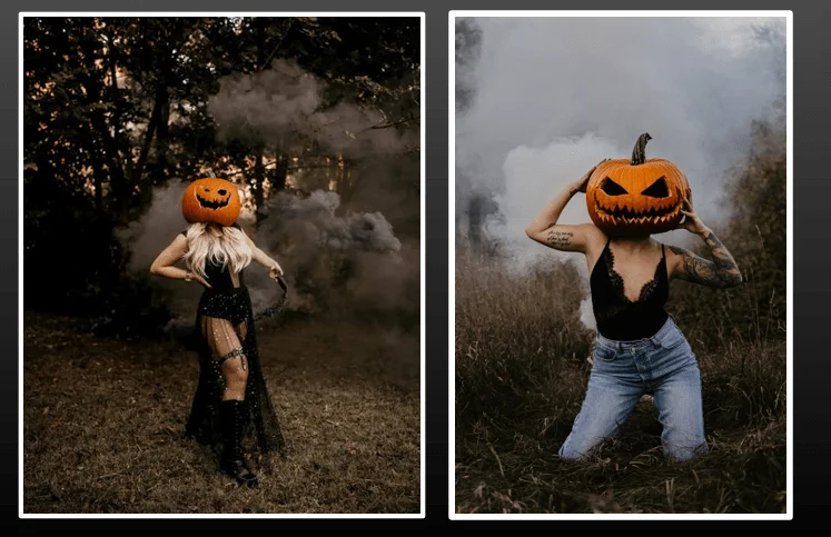 Pumpkin Head Photoshoot Girl