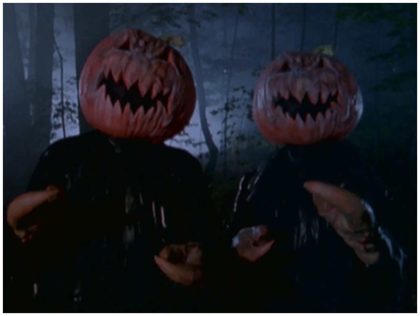 Two Pumpkin Head Telling Ghost Stories, Pumpkin Head Photo Ideas