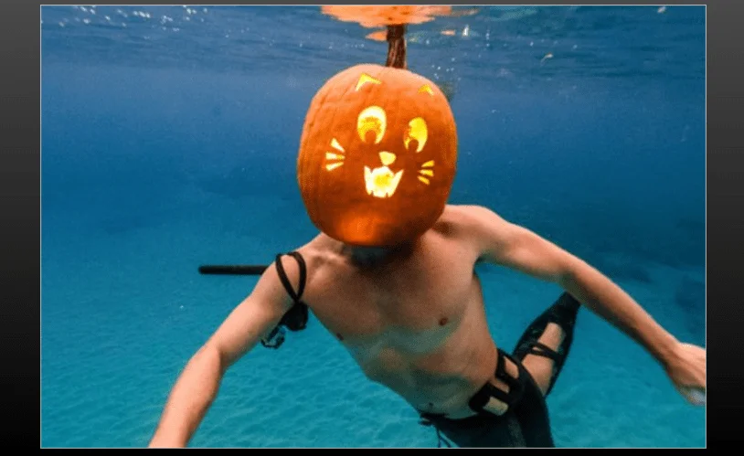 Underwater Pumpkin Head Photography