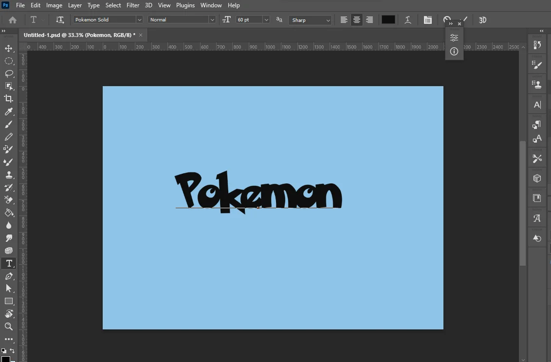 Adding Pokemon Text, Pokemon Text Effects in Photoshop