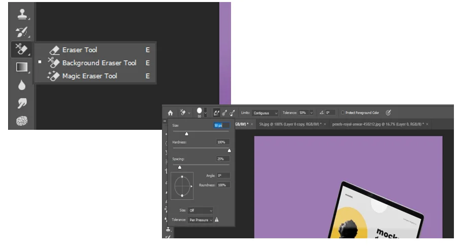 Background Eraser Tool in Photoshop, How to Make Transparent Background