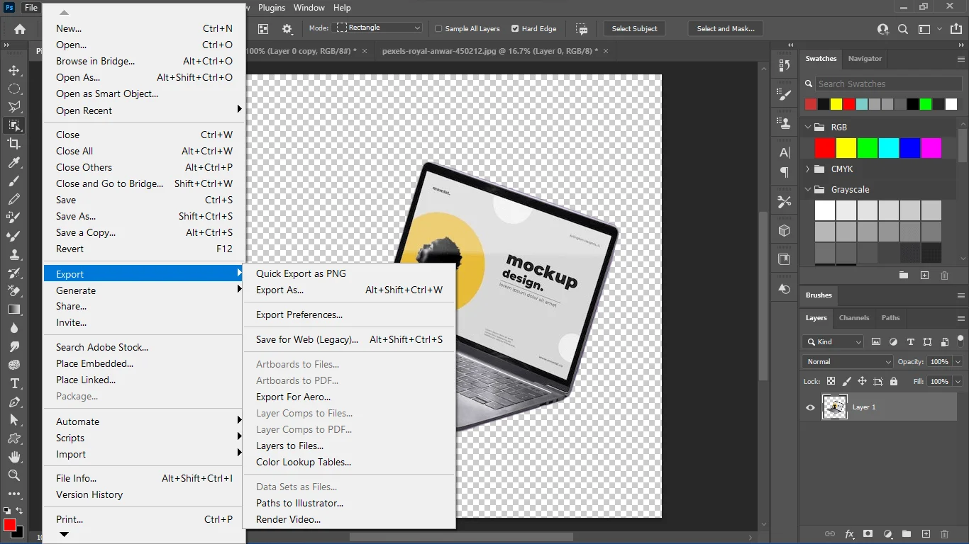 Save As A PNG Format File, How to Make Transparent Background