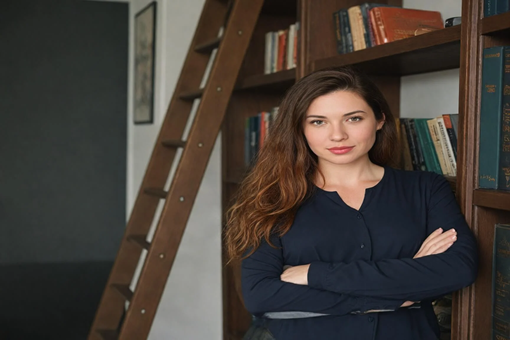 In Front of a Bookshelf, Professional Headshot Examples