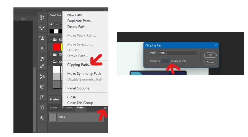 Path Panel Dialog Box, How to Make Transparent Background