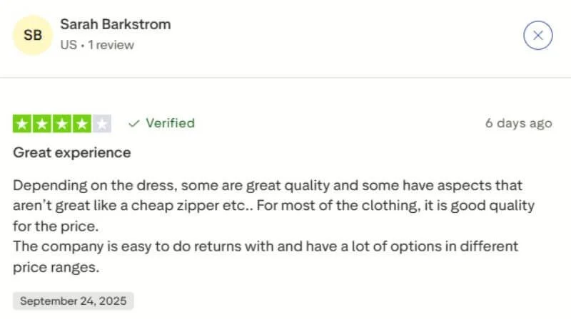 Lulus Customer Review