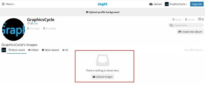 place where users uploaded images